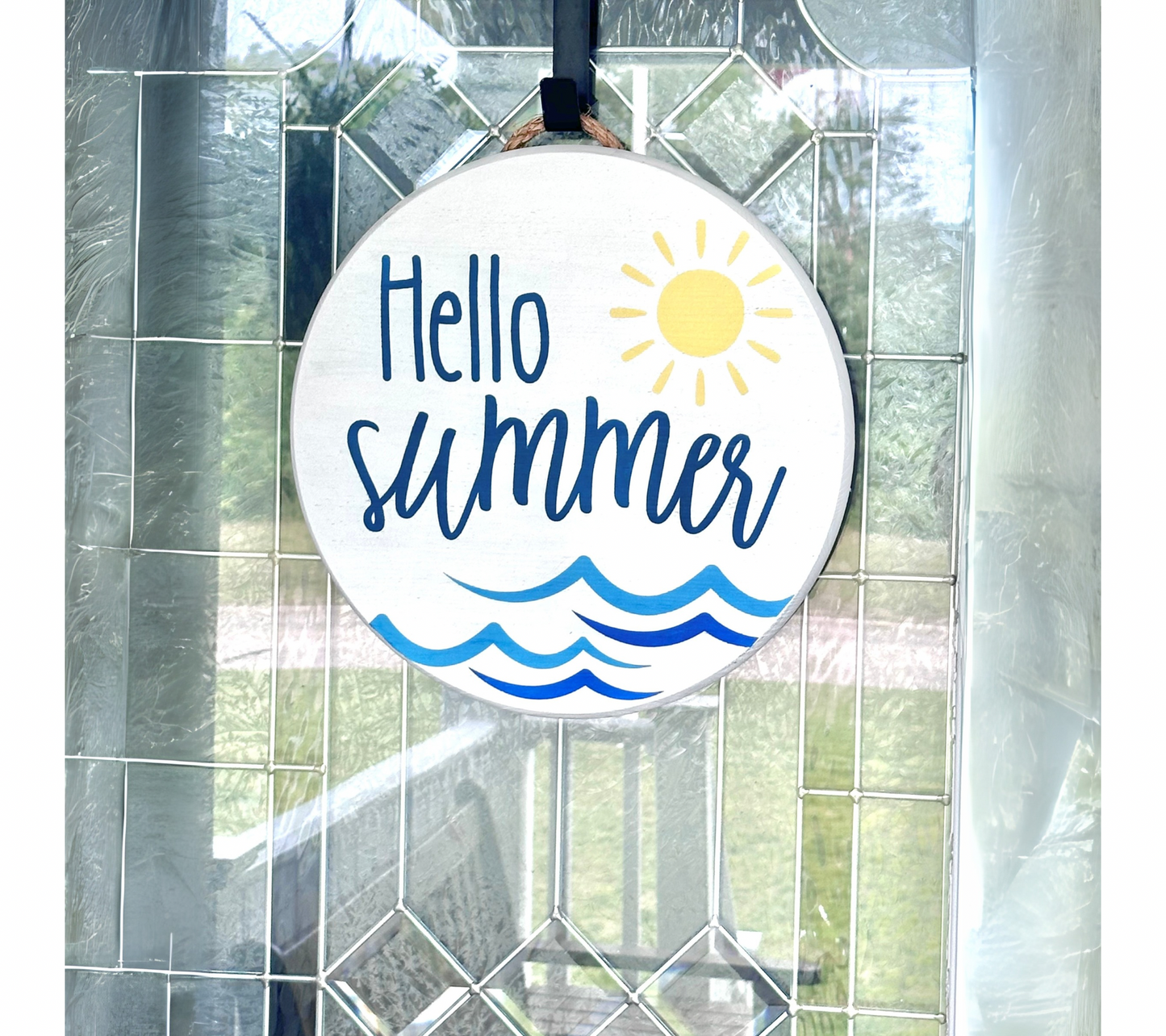 Hello Summer Beach Wood Sign