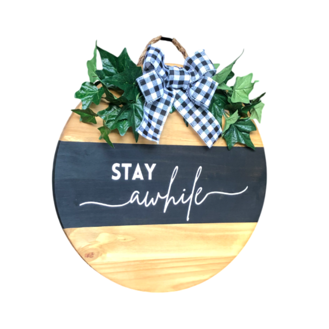 Craft Party Menu: Stay Awhile Wood Sign