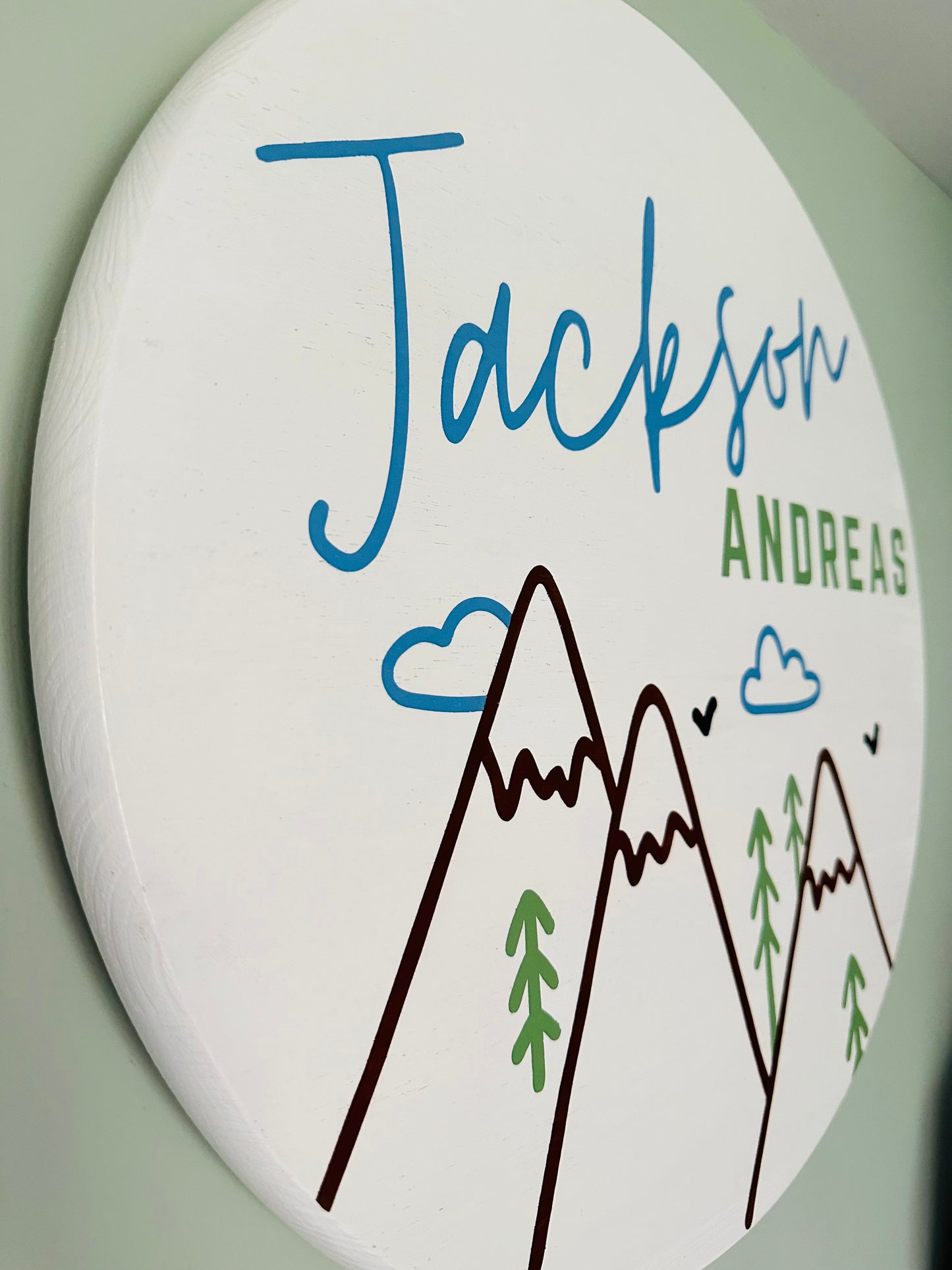 Personalized Baby Boy Nursery Mountain Wood Sign
