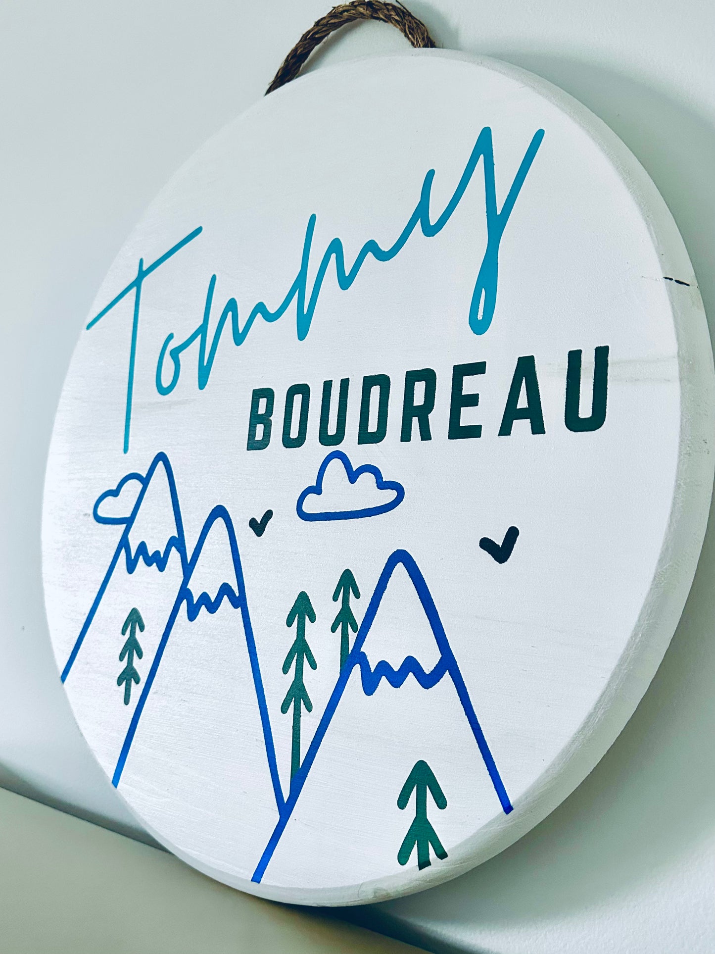 Personalized Baby Boy Nursery Mountain Wood Sign