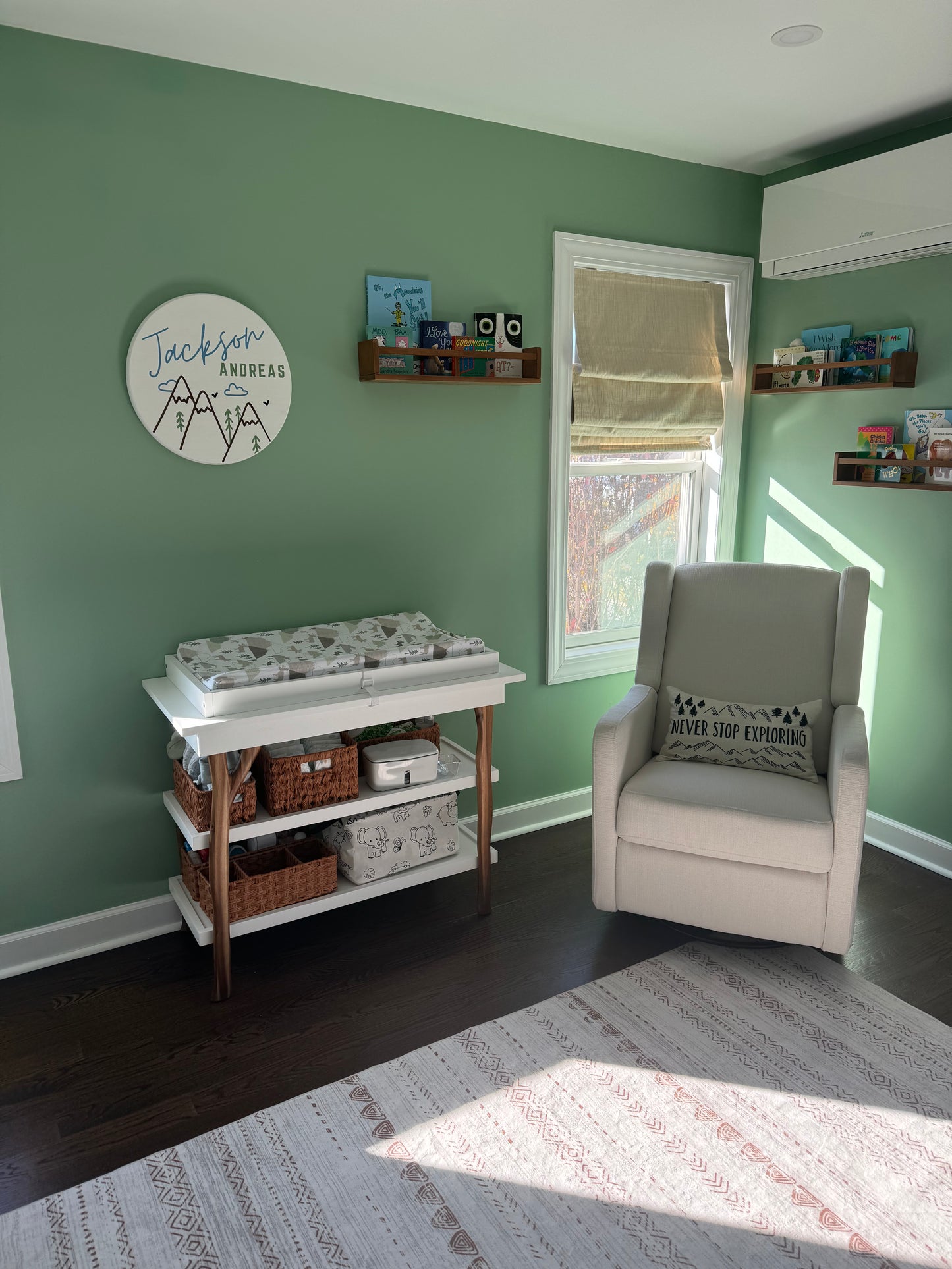 Personalized Baby Boy Nursery Mountain Wood Sign