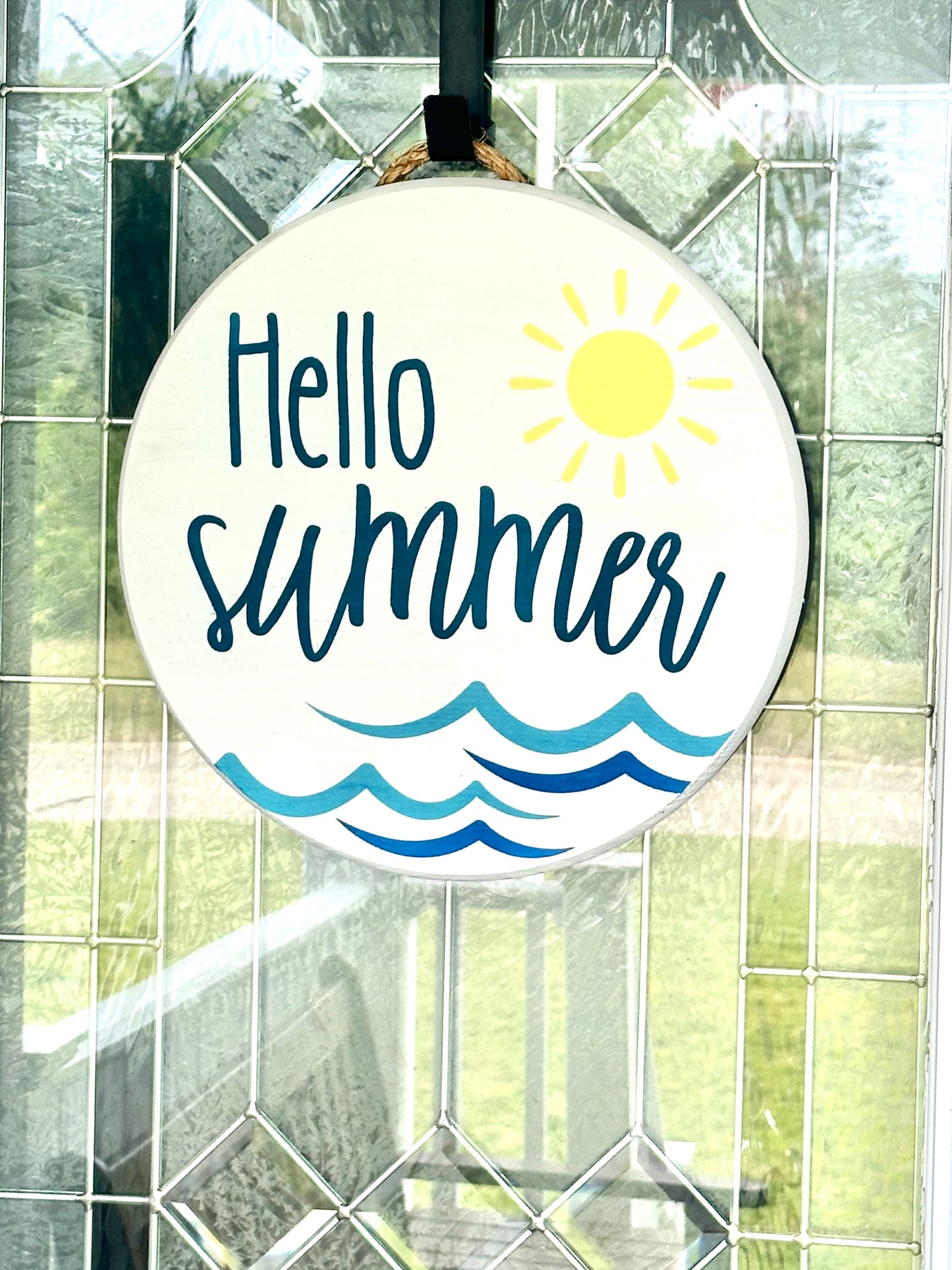 Craft Party Menu: Hello Summer Wood Sign Waves and Sun