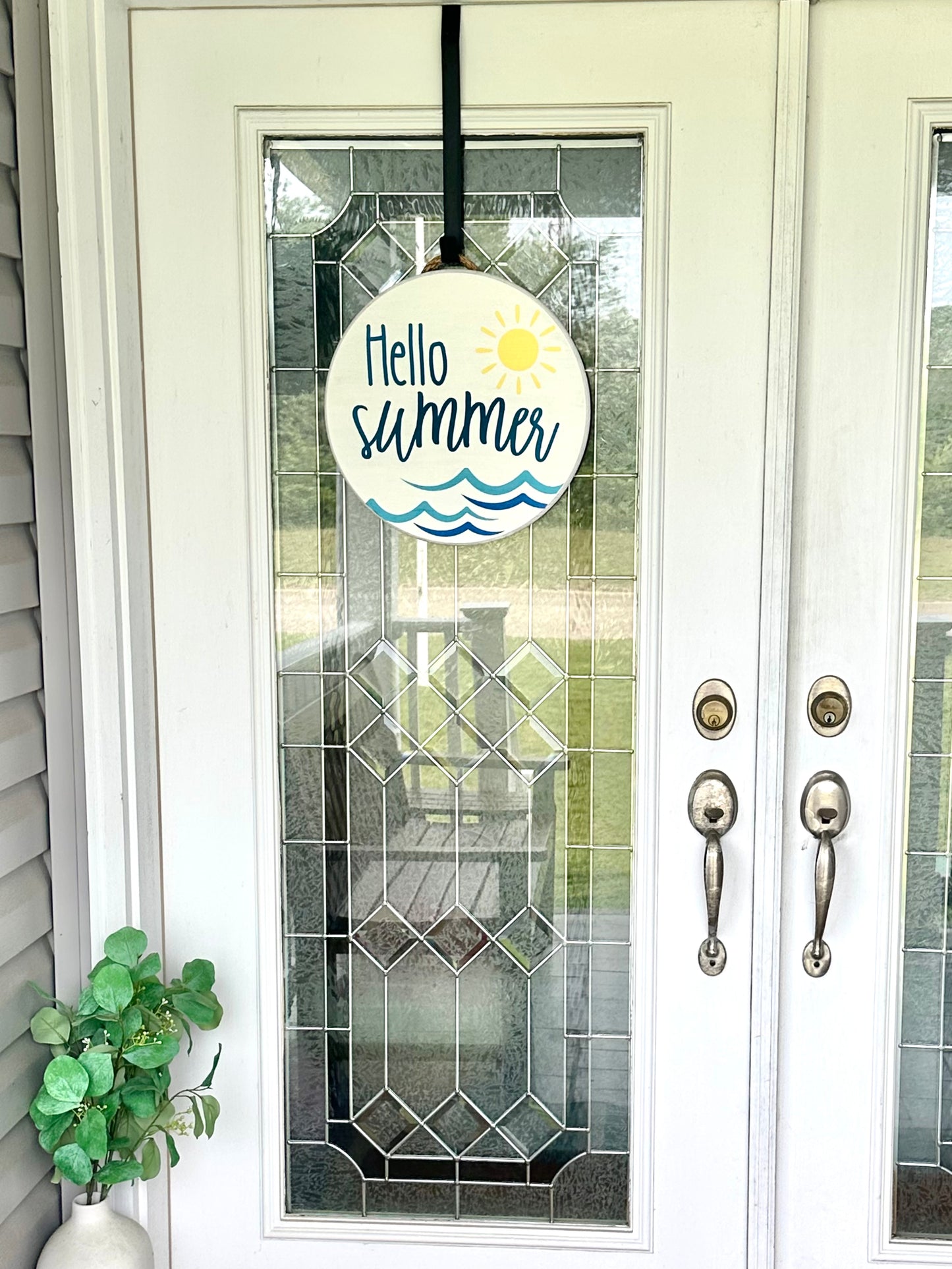 Hello Summer Beach Wood Sign