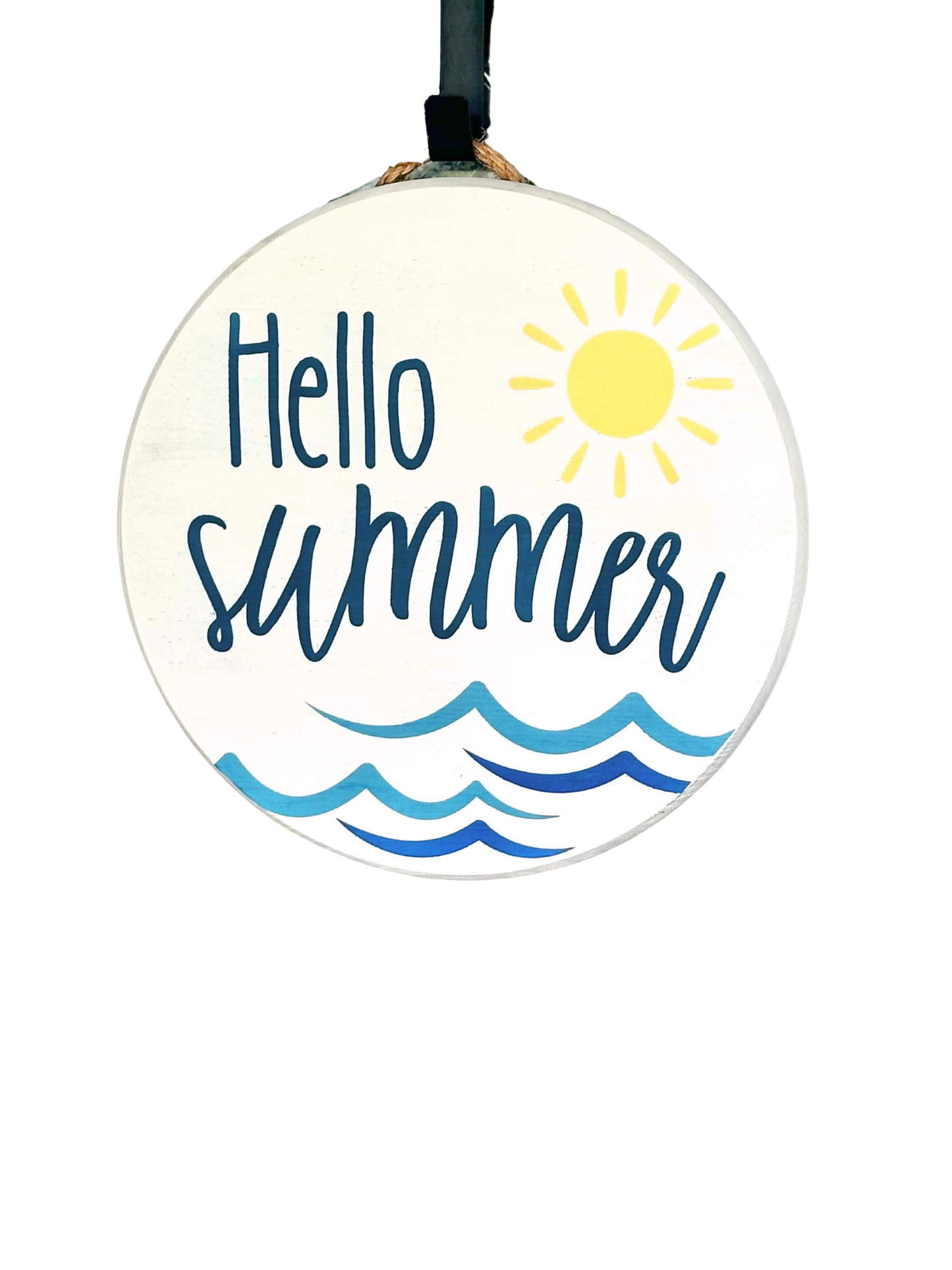 Hello Summer Beach Wood Sign