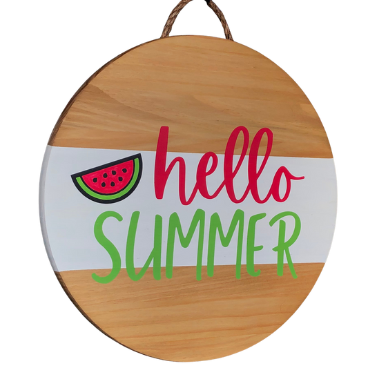 Craft Party Menu: Hello Summer Wood Sign With Watermelon