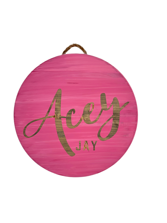 Craft Party Menu: Girl Room Pink Wood Sign