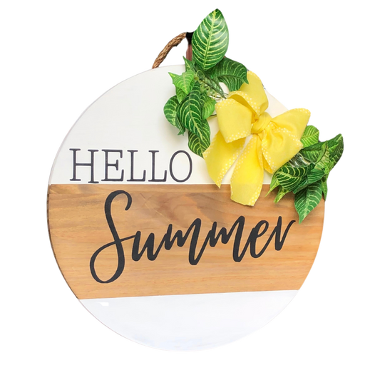 Craft Party Menu: Hello Summer Wood Sign