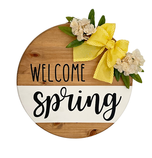 Craft Party Menu: Welcome Spring Wood Sign