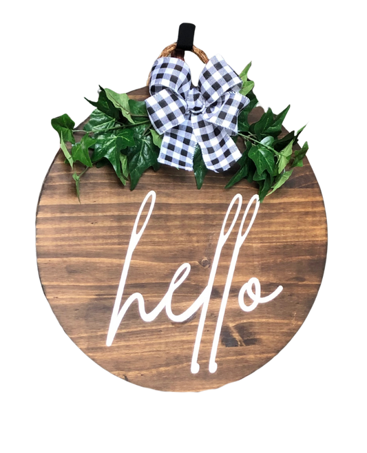 Craft Party Menu: Hello Wood Sign