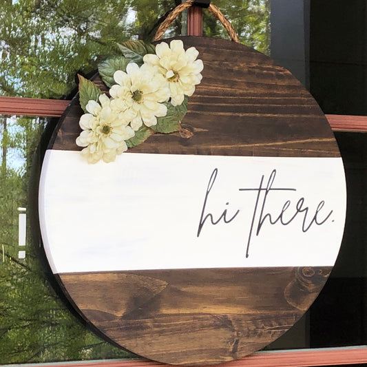 Hi There Welcome Sign With Simple Flowers