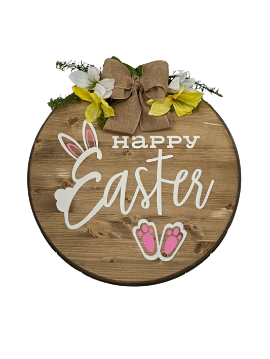 Craft Party Menu: Happy Easter Bunny Design Wood Sign