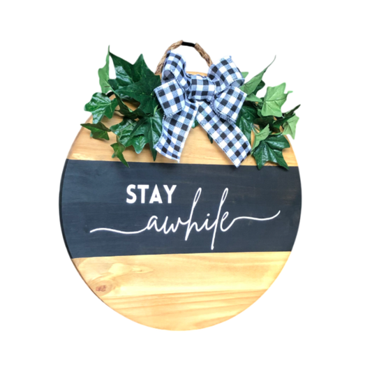 Craft Party Menu: Stay Awhile Wood Sign