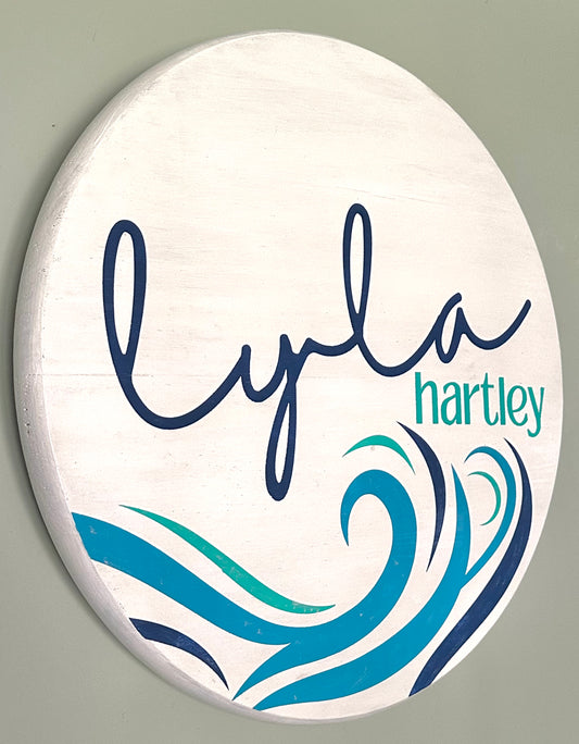 Personalized Beach Baby Girl Nursery Wood Sign