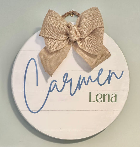 Personalized Simple Baby Girl Nursery Wood Sign