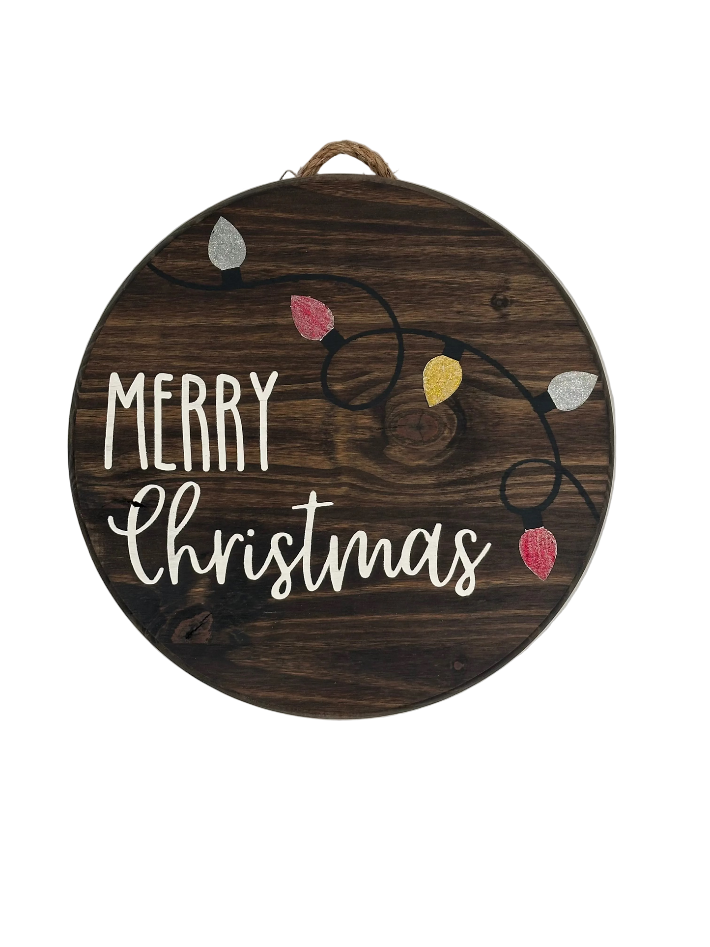 Craft Party Menu: Merry Christmas Lights Wood Sign