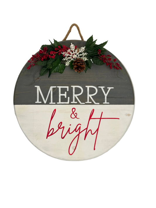 Craft Party Menu: Merry and Bright Wood Sign