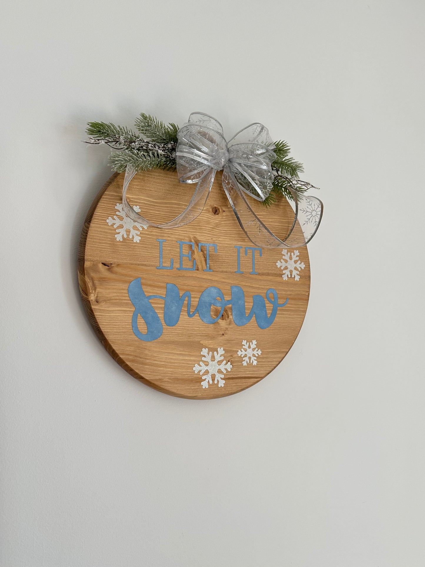 Let It Snow Winter Wood Sign