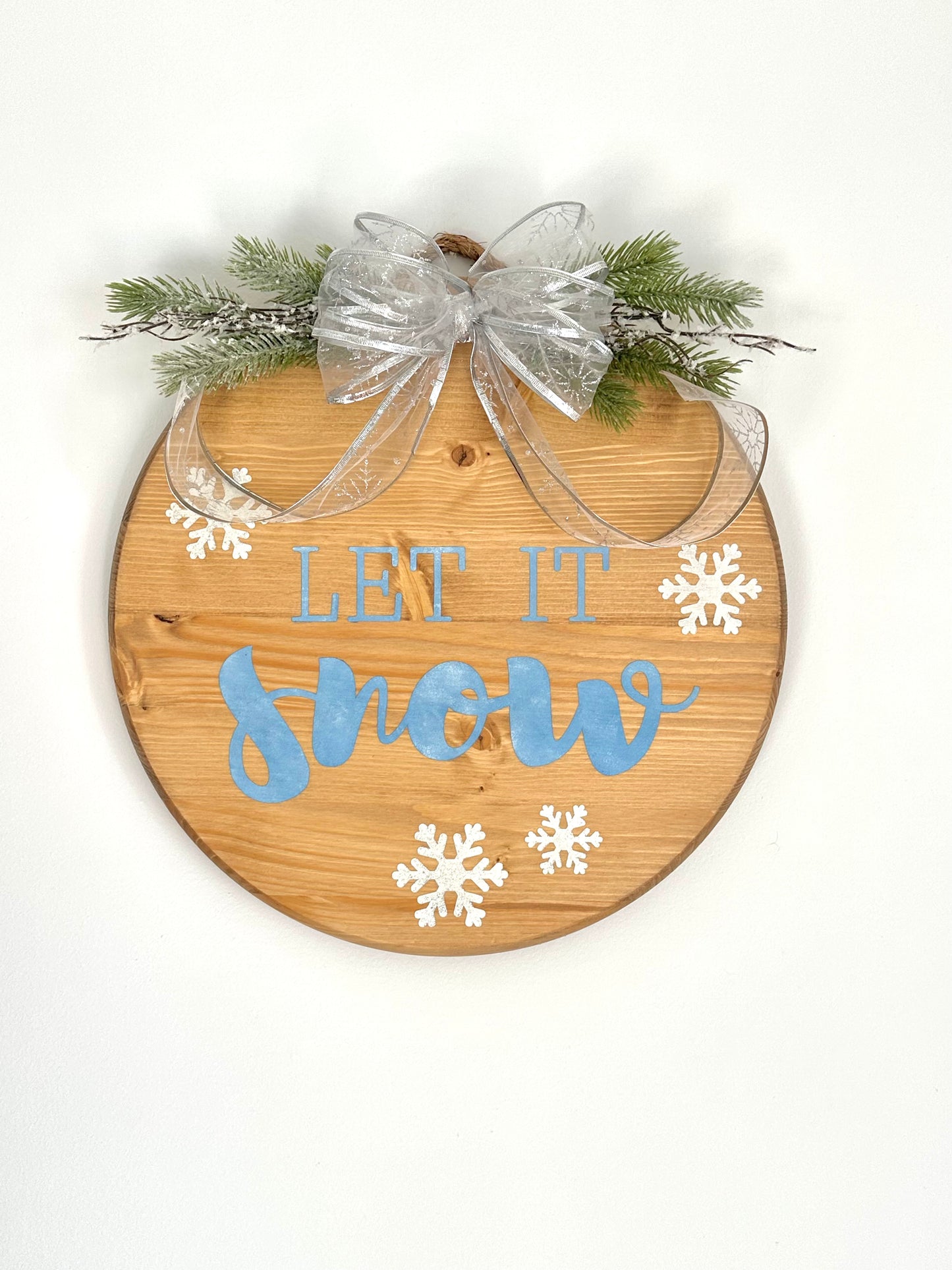 Let It Snow Winter Wood Sign