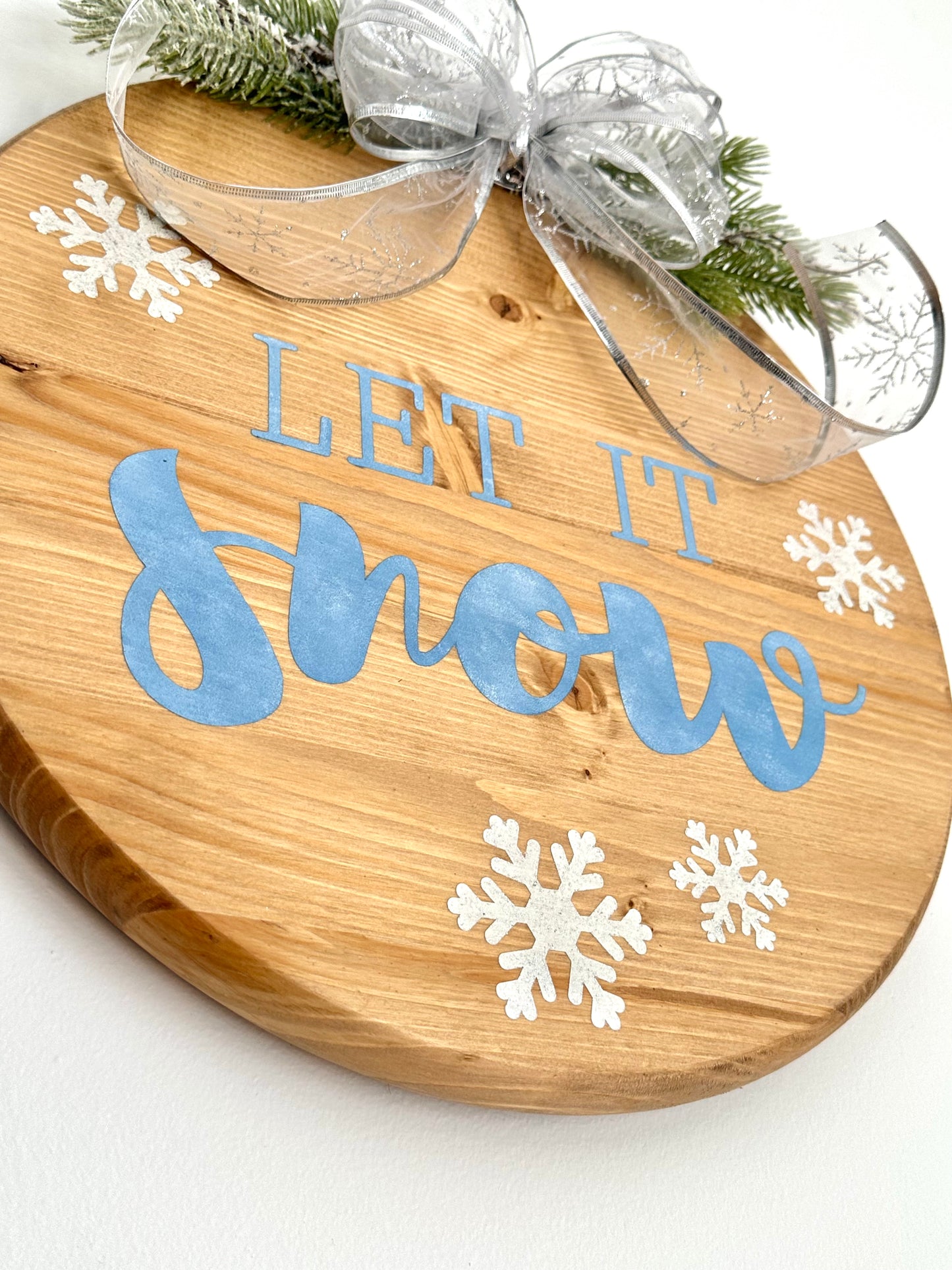 Let It Snow Winter Wood Sign