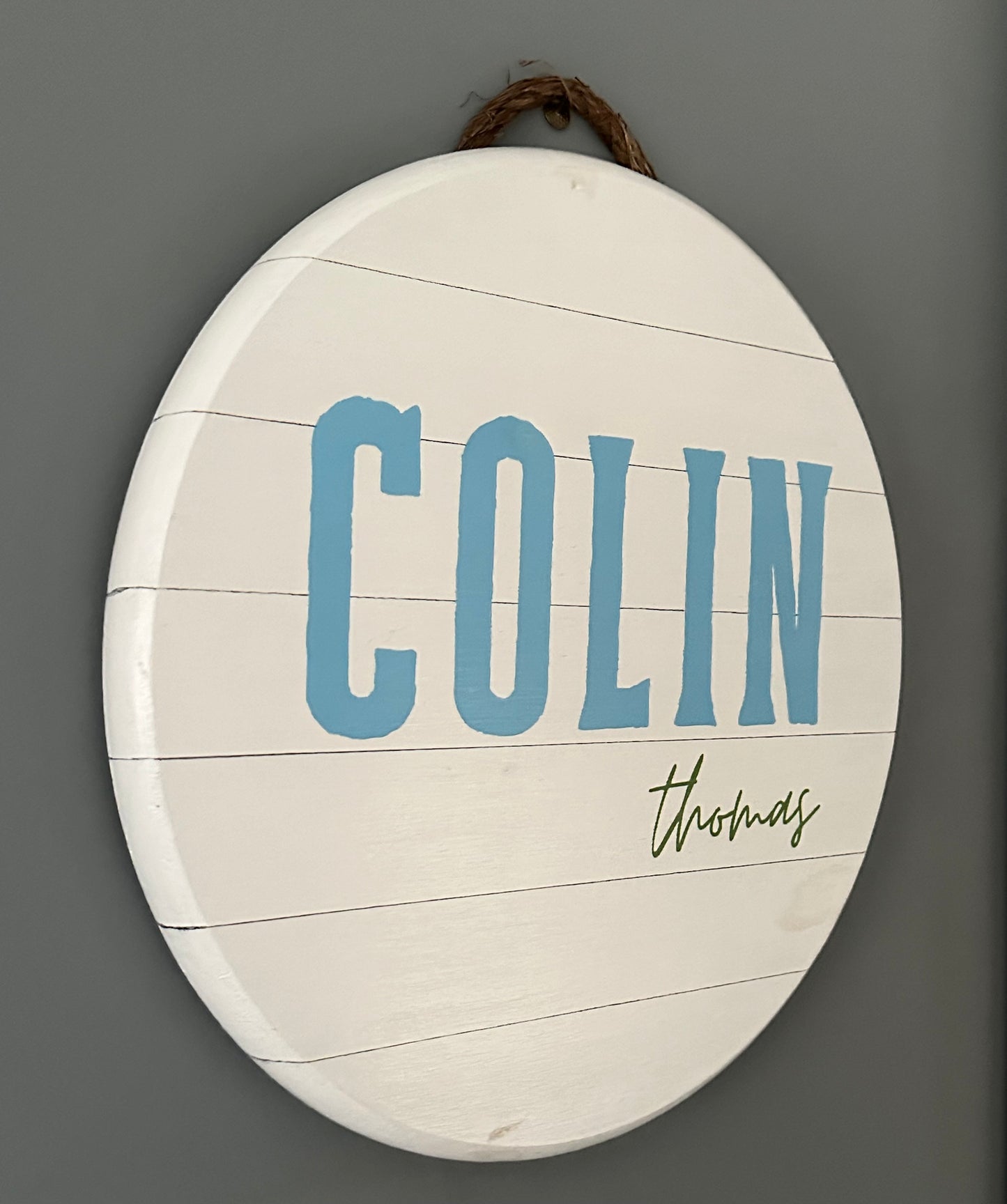 Personalized Simple Baby Boy Nursery Wood Sign