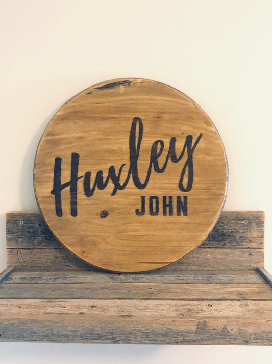 Personalized Simple Rustic Baby Boy Nursery Wood Sign