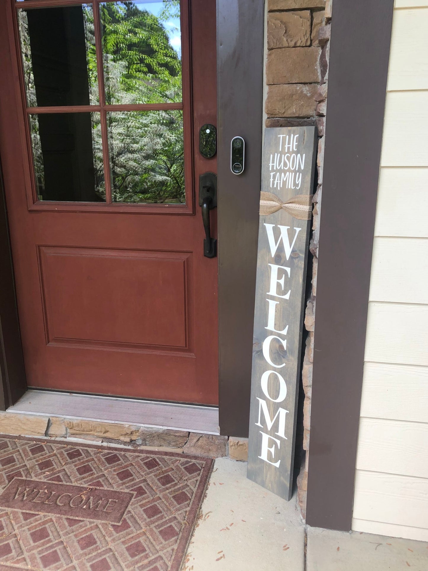 Personalized Family Tall Welcome Porch Sign