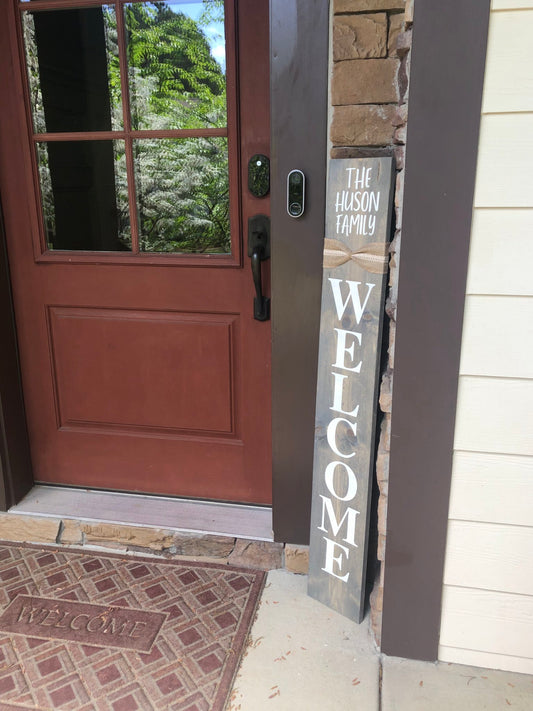 Personalized Family Tall Welcome Porch Sign