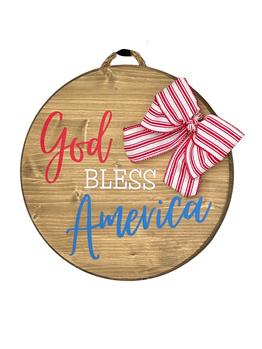 Craft Party Menu: God Bless America Wood Sign