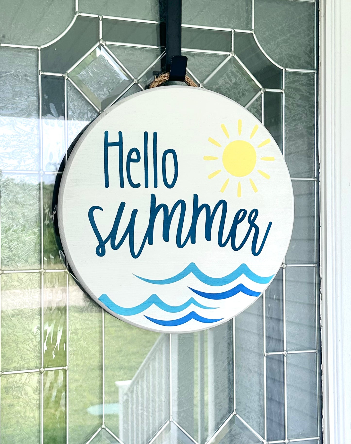 Craft Party Menu: Hello Summer Wood Sign Waves and Sun